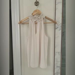 Amanda Uprichard ivory sleeveless blouse
